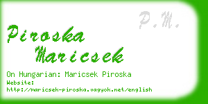 piroska maricsek business card